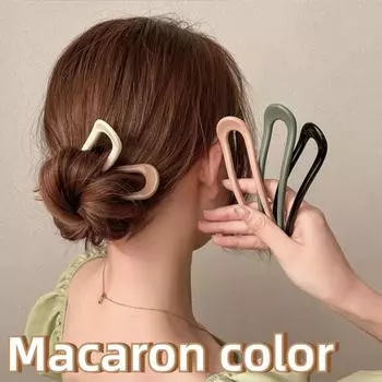 Шарообразная головка Артефакт Шпилька для волос в китайском стиле Простая современная U-образная шпилька для женщин с волосами на затылке 5pcs белый