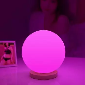 Шарообразный светильник RGB, атмосферный шаровой светильник, 16 цветов, регулируемая яркость, питание от переменного тока, освещение для домашнего декора, спальни, фойе, гостиной, патио, вечеринки AU adaptor