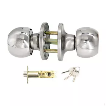 Шаровая дверная ручка с замком для ванной комнаты, интерьер и экстерьер, простая входная дверная ручка с ключом для for 25 to 45mm