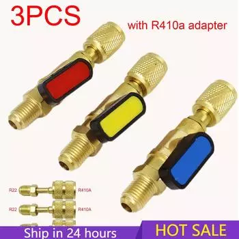 Шаровой кран для хладагента R22, латунный запорный клапан для хладагента, подключение к шлангу, инструмент для охлаждения, адаптер r410a