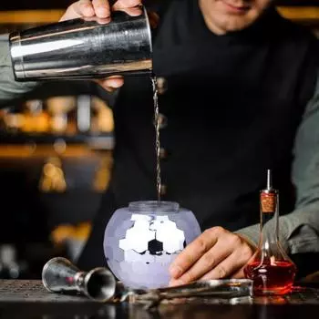 Шаровые чашки Flash Коктейльная чашка Ночной клуб Бар Вечеринка Фонарик Соломенный бокал для вина серебряный