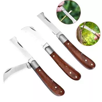 Sharp Gardening Pruning Knife Stainless Steel Single Open Knife Foldable Grafting Cutter Garden Straight knife