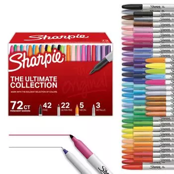 Sharpie Ultimate Pack 72 перманентных маркера F Medium Extra Fine Permanent Pen Point/UF