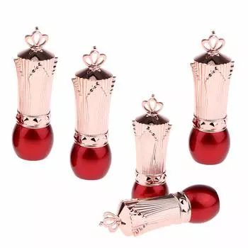 Sharpplace Lipstick Container Empty Lip Balm Tube Sample Tube Lipstick Handmade 5 Pieces Red -