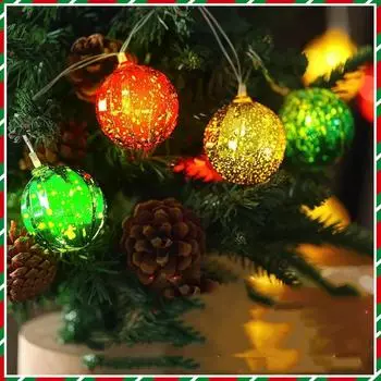 Шары для рождественской елки, светодиодные рождественские гирлянды, подвесные гирлянды, работающие от батареек, праздничный декор, свадьба 849 1.5m 10led battery