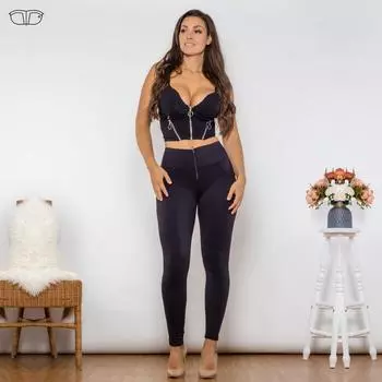 Shascullfites Melody Body Shaper Set Черный хлопковый комплект Майки на молнии Укороченный топ с высокой талией Черные леггинсы с подтяжкой ягодиц Комплекты брюк