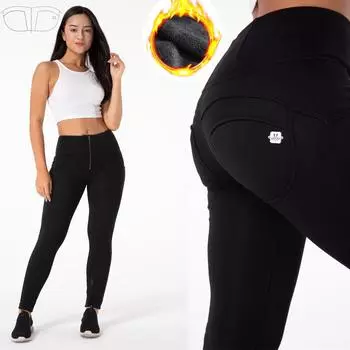 Shascullfites Melody зимние теплые брюки с толстой флисовой подкладкой, брюки пуш-ап, высококачественные спортивные брюки XL чёрный