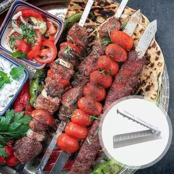 Шашлык для барбекю, пресс для приготовления кебаба, пищевой класс, сверхмощный стейк, мясо, гриль, форма для кебаба, инструмент для изготовления уличных принадлежностей для барбекю белый
