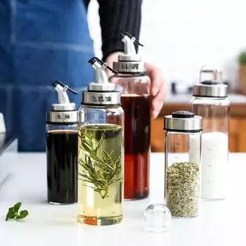 Shatterproof Glass Olive Oil Dispenser Bottle Leakproof Oil Dispenser with Spouts Cooking Oil and Vinegar Cruet Dispenser Bottle