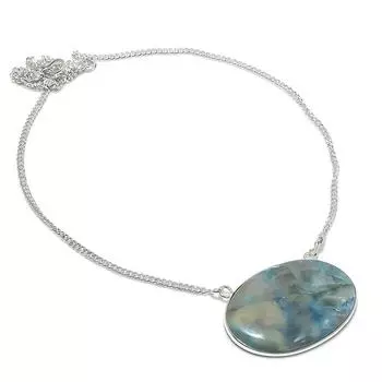 Shattuckite Gemstone Handmade 925 Sterling Silver Jewelry Necklace 18 T8v65