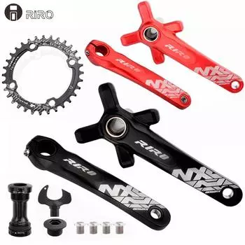 Шатуны RIRO XT для горного велосипеда Mtb Hollowtech, шатуны для велосипеда, интегрированная свеча Pe, 2 короны, шатуны 104bcd 170mm