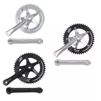 Шатуны с фиксированной звездочкой 48T, 166 мм, шатуны из сплава Alumniun, односкоростные звездочки для гусеничного велосипеда чёрный