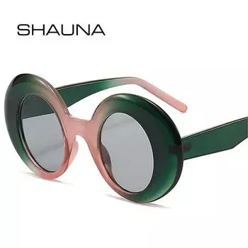 SHAUNA, большие овальные женские солнцезащитные очки в стиле ретро, модные мужские солнцезащитные очки ярких цветов в стиле панк