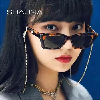 SHAUNA Ins, популярные модные маленькие прямоугольные женские солнцезащитные очки в стиле ретро, серые очки с металлическими петлями, мужские солнцезащитные очки culos UV400