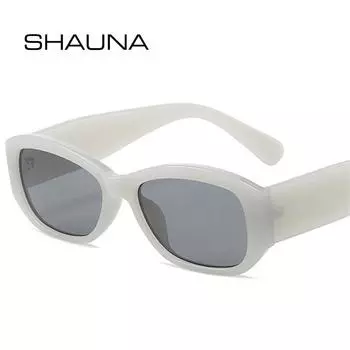 SHAUNA модные квадратные желе серые солнцезащитные очки женские оттенки UV400 ретро темно-зеленые панк мужские солнцезащитные очки