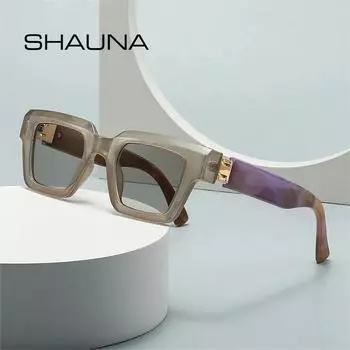 SHAUNA модные квадратные женские роскошные солнцезащитные очки винтажные яркие цвета прозрачные градиентные очки мужские солнцезащитные очки в стиле панк