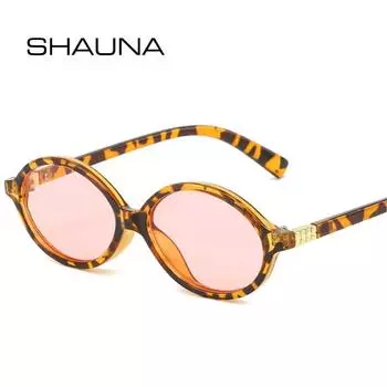 SHAUNA модные маленькие овальные солнцезащитные очки женские оттенки UV400 винтажные прозрачные линзы Ocean мужские трендовые солнцезащитные очки в стиле панк
