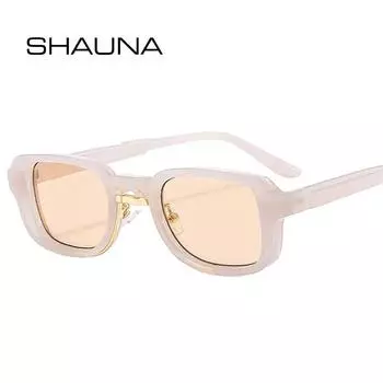 SHAUNA модные маленькие прямоугольные женские солнцезащитные очки винтажные желеобразные оттенки UV400 мужские уникальные полые солнцезащитные очки