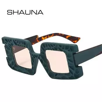 SHAUNA модные уникальные двухцветные квадратные женские солнцезащитные очки оттенка UV400 ретро трендовые мужские солнцезащитные очки с градиентом цвета шампанского