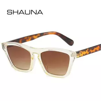 SHAUNA модные женские солнцезащитные очки ярких цветов с заклепками «кошачий глаз», солнцезащитные очки с градиентом UV400, мужские трендовые синие, желтые солнцезащитные очки