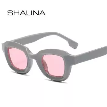 SHAUNA Новые маленькие квадратные солнцезащитные очки ярких цветов женские оттенки UV400 мужская мода