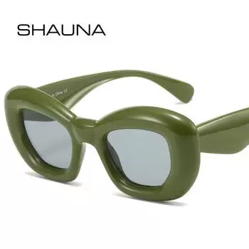 SHAUNA новые яркие цвета «кошачий глаз» женские модные многоугольные солнцезащитные очки ретро трендовые мужские солнцезащитные очки в стиле панк Y2K