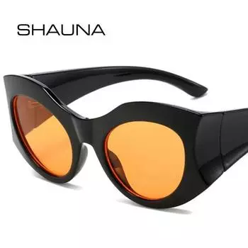 SHAUNA Новые Y2K овальные женские солнцезащитные очки ярких цветов, модные градиентные оттенки UV400, мужские трендовые солнцезащитные очки «кошачий глаз»