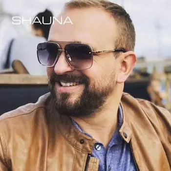 SHAUNA Ретро квадратные солнцезащитные очки с двойными мостами для женщин модные градиентные оттенки для мужчин UV400