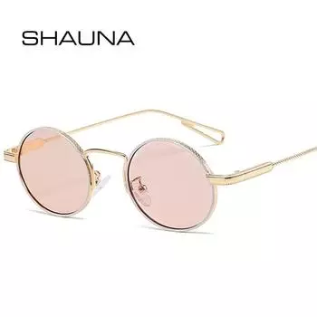 SHAUNA Ретро металлические овальные солнцезащитные очки женские модные градиентные оттенки UV400 панк круглые мужские солнцезащитные очки