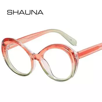 SHAUNA Ретро TR90 двойная цветная овальная женская оправа для очков прозрачная антисиняя мужская оптическая оправа «кошачий глаз»