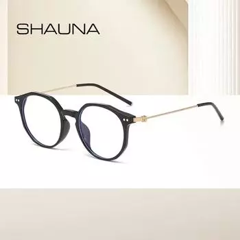 SHAUNA Сверхлегкая круглая оправа для очков с защитой от синего света TR90 Оптическая оправа Компьютерные очки