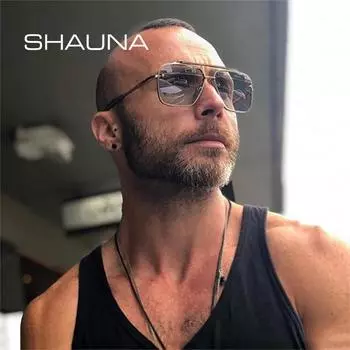 SHAUNA винтажные квадратные женские солнцезащитные очки с двойными мостиками, брендовые дизайнерские Ins, популярные модные женские солнцезащитные очки с градиентными оттенками UV400