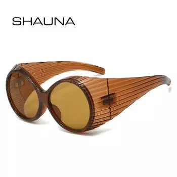 SHAUNA винтажные овальные негабаритные женские солнцезащитные очки модные градиентные оттенки UV400 мужские трендовые солнцезащитные очки в стиле панк