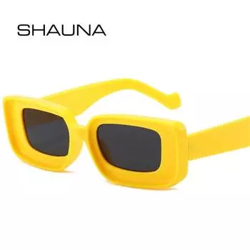 SHAUNA винтажные прямоугольные солнцезащитные очки ярких цветов женские модные оттенки UV400 мужские трендовые солнцезащитные очки в стиле панк