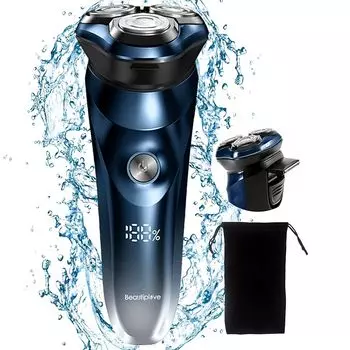 shaver mens electric shaver shaving electric mens shaver electric shaver 3 blades rotary close shave shaving 1 hour fast charge with trimmer IPX7