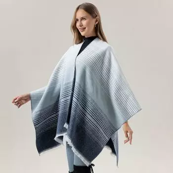 Shawl Female Sweet Wind Gradual Change Scarf Large Shawl Qingdao Seaside Photo Shawl Cape серый