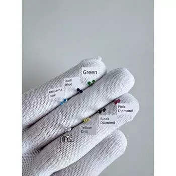 She 925 Silver Mini Invisible Daily Style Colorful Crystals 1.5mm yellow diamond pair