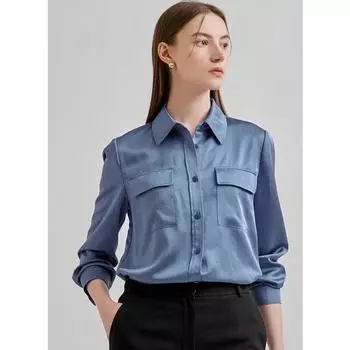 She S miss атласная рубашка с карманом-клапаном SwwStn41010 pink beige/66