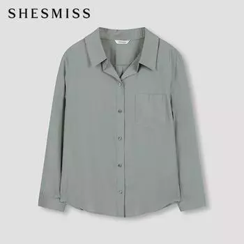 She S miSS атласная рубашка с открытым воротником SwwStn32030 Gm gray mint/55
