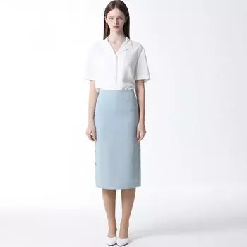 SHE S Miss Back Banding Side Buttons H Line Skirt Цена 168 000 вон Mint (MI)/55