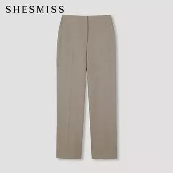 She S miSS Back Banding Solid SlackS SwwSln42060 Gb gray beige/55