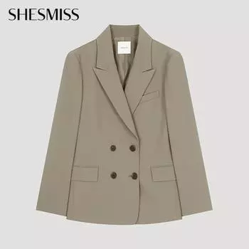 She S miSS Back Button Double Jacket Swwjko12050 Br Braun/55