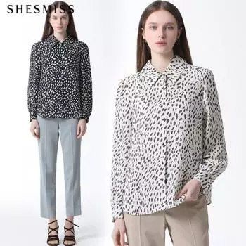She S miSS Back Collar Point Leopard Shirt ivory (IV)/66