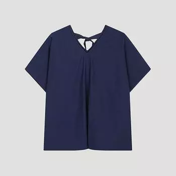 She S miSS Back Ribbon V Neck blouSe Swwblo22060 Na navy/55