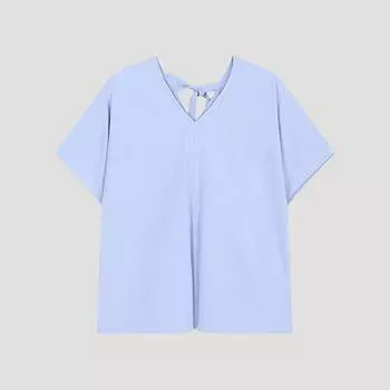 She S miSS Back Ribbon V Neck blouSe Swwblo22060 Ll light blue/55