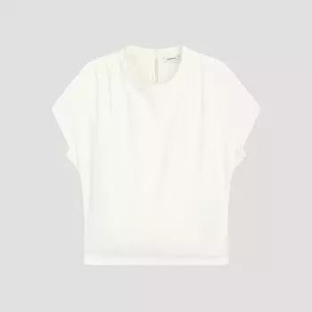 She S miSS Band Neck Shirring blouSe Swwblo21020 Iv Ivory/66