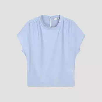 She S miSS Band Neck Shirring blouSe Swwblo21020 Ll light blue/55