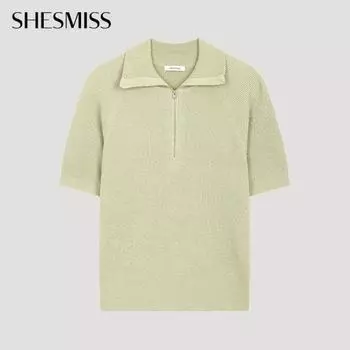 She S miSS baSic Half Zip Up Short Sleeve Knit SSkpoo22710 Lk light khaki/55