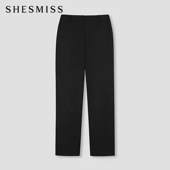 Она скучает по базовым обычным брюкам SwSSln41040 Bk blacks/44