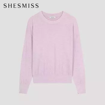 She S miss базовый вязаный свитер с круглым вырезом SSkpoo12650 Lv light violet/66
